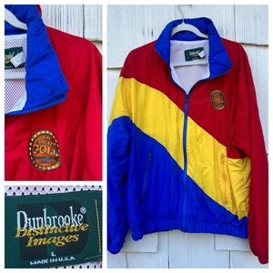 Vintage Dunbrooke Go For The Gold St. Louis Windbreaker Jacket Red Yellow Blue L